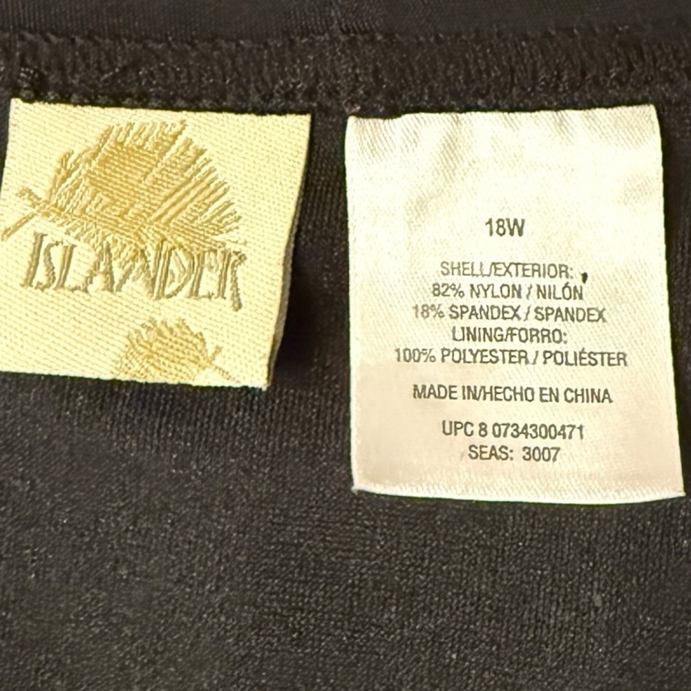 ISLANDER Women's Swimsuit Solid Black Brown Straps Slimming Plus Size 18W - Picture 6 of 12